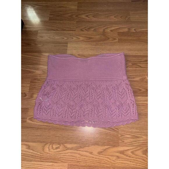 American Eagle Cropped Crochet Tube Top Size Large - Picture 9 of 10